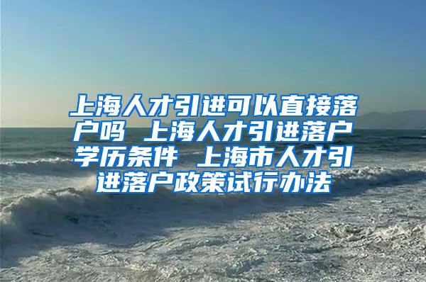 上海人才引进可以直接落户吗 上海人才引进落户学历条件 上海市人才引进落户政策试行办法