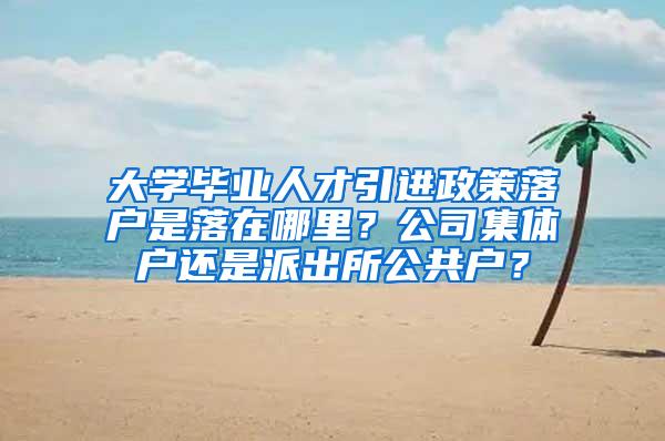 大学毕业人才引进政策落户是落在哪里？公司集体户还是派出所公共户？