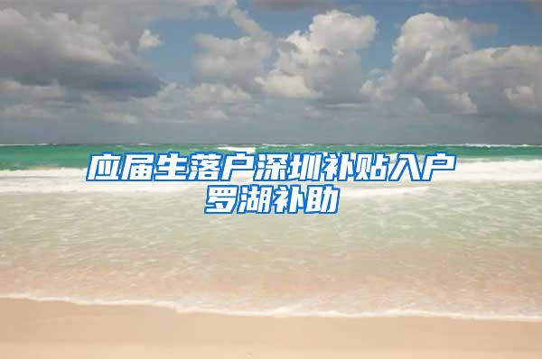 应届生落户深圳补贴入户罗湖补助