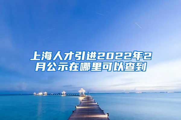 上海人才引进2022年2月公示在哪里可以查到