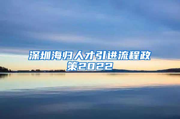 深圳海归人才引进流程政策2022