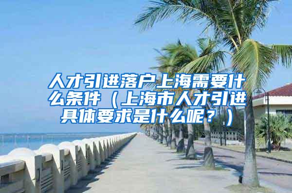 人才引进落户上海需要什么条件（上海市人才引进具体要求是什么呢？）