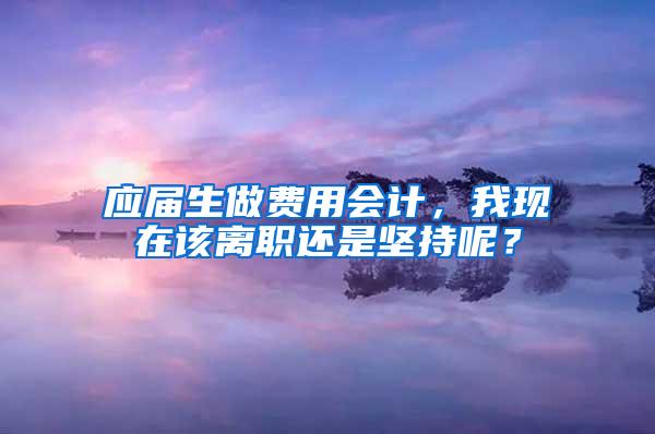 应届生做费用会计，我现在该离职还是坚持呢？