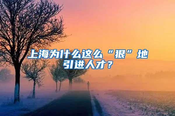 上海为什么这么“狠”地引进人才？