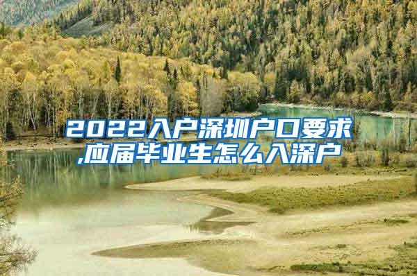 2022入户深圳户口要求,应届毕业生怎么入深户