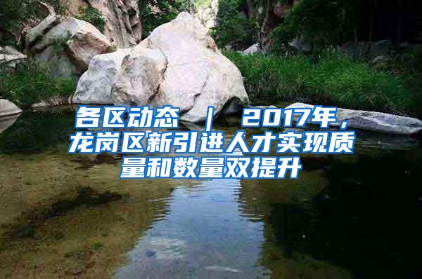 各区动态 ｜ 2017年，龙岗区新引进人才实现质量和数量双提升