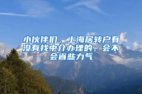 小伙伴们，上海居转户有没有找中介办理的，会不会省些力气