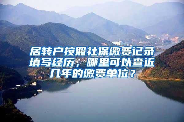 居转户按照社保缴费记录填写经历，哪里可以查近几年的缴费单位？