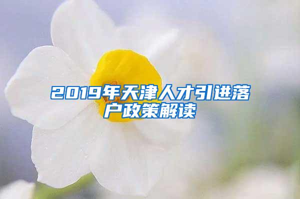 2019年天津人才引进落户政策解读