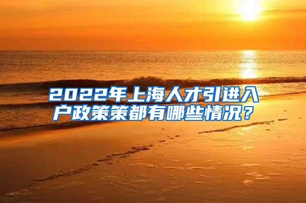 2022年上海人才引进入户政策策都有哪些情况？