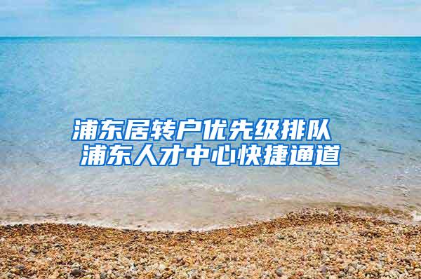 浦东居转户优先级排队 浦东人才中心快捷通道