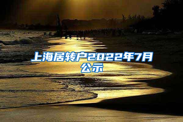 上海居转户2022年7月公示