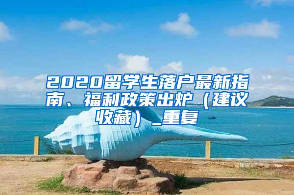 2020留学生落户最新指南、福利政策出炉（建议收藏）_重复