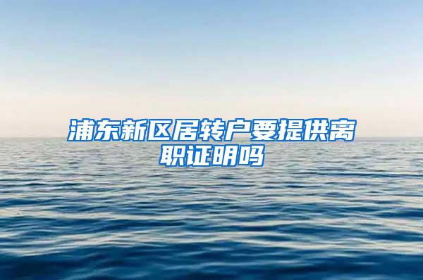 浦东新区居转户要提供离职证明吗