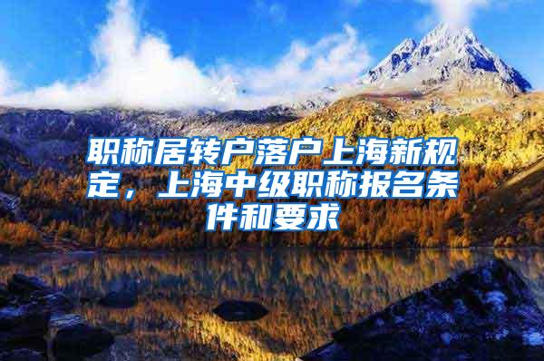 职称居转户落户上海新规定，上海中级职称报名条件和要求