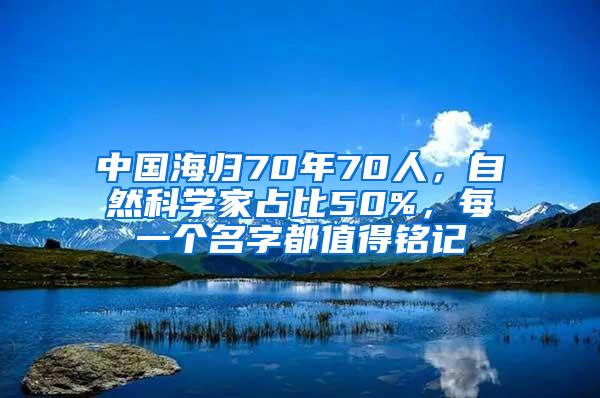 中国海归70年70人，自然科学家占比50%，每一个名字都值得铭记