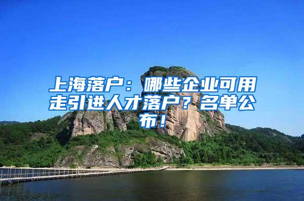 上海落户：哪些企业可用走引进人才落户？名单公布！