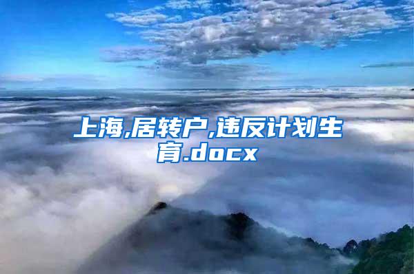 上海,居转户,违反计划生育.docx