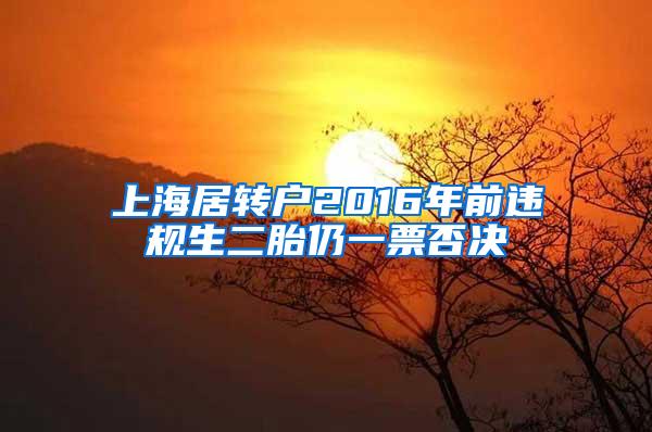 上海居转户2016年前违规生二胎仍一票否决