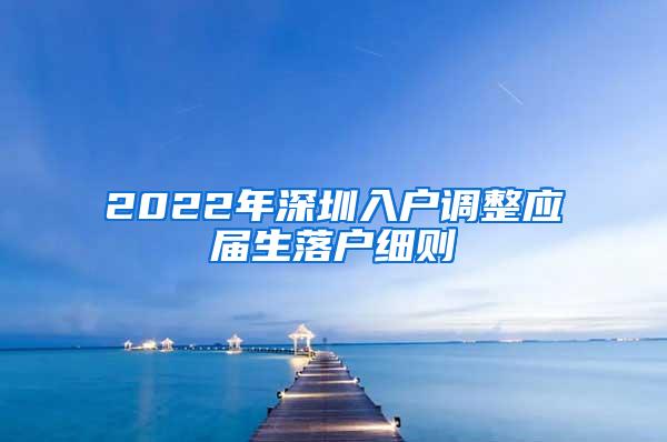 2022年深圳入户调整应届生落户细则