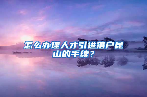 怎么办理人才引进落户昆山的手续？