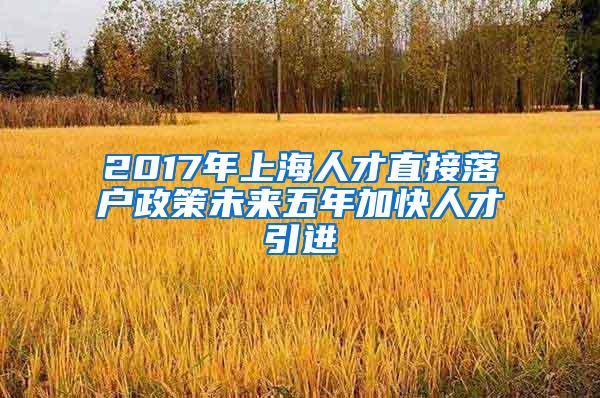 2017年上海人才直接落户政策未来五年加快人才引进