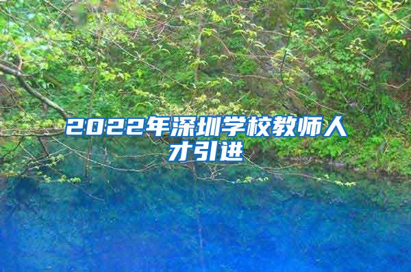 2022年深圳学校教师人才引进