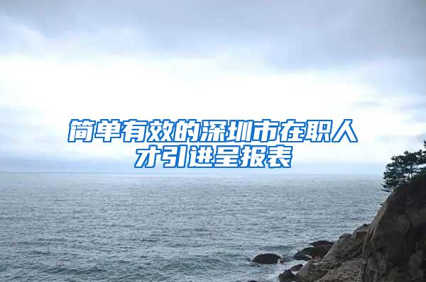 简单有效的深圳市在职人才引进呈报表