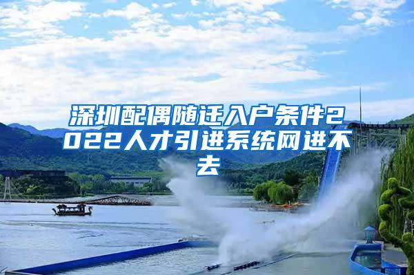 深圳配偶随迁入户条件2022人才引进系统网进不去