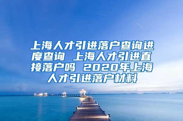 上海人才引进落户查询进度查询 上海人才引进直接落户吗 2020年上海人才引进落户材料