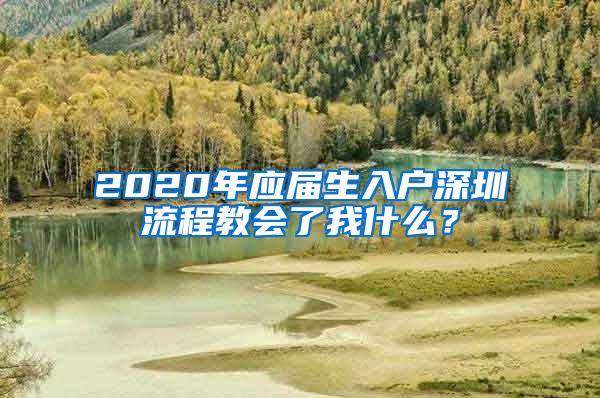 2020年应届生入户深圳流程教会了我什么？