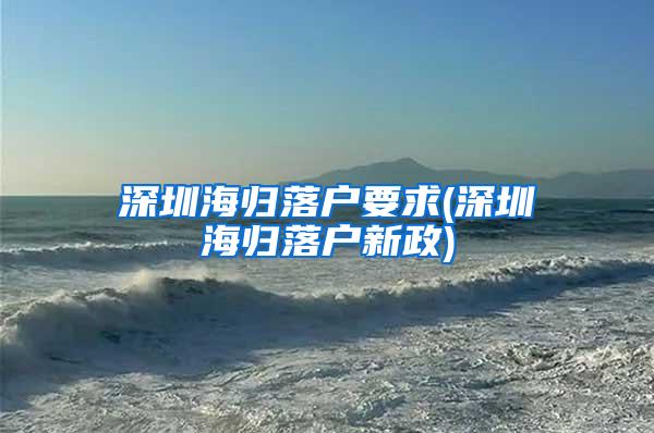 深圳海归落户要求(深圳海归落户新政)