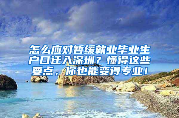 怎么应对暂缓就业毕业生户口迁入深圳？懂得这些要点，你也能变得专业！