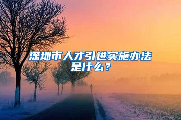 深圳市人才引进实施办法是什么？