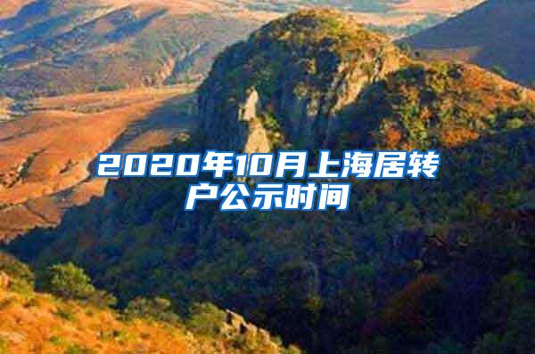2020年10月上海居转户公示时间