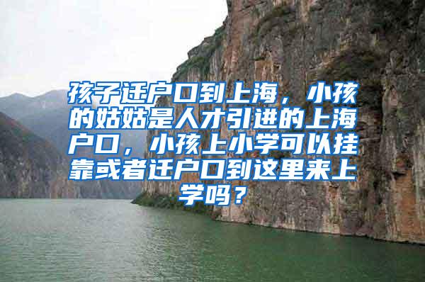 孩子迁户口到上海，小孩的姑姑是人才引进的上海户口，小孩上小学可以挂靠或者迁户口到这里来上学吗？