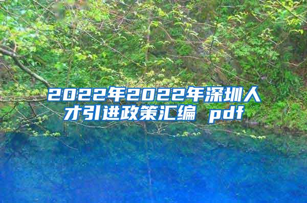 2022年2022年深圳人才引进政策汇编 pdf