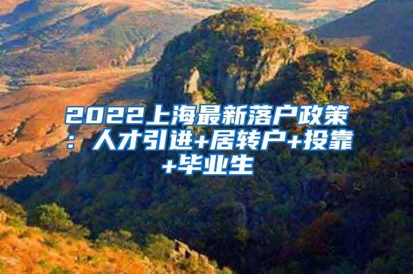 2022上海最新落户政策：人才引进+居转户+投靠+毕业生