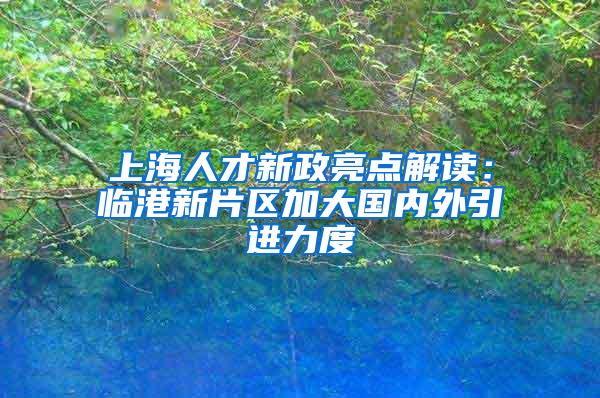 上海人才新政亮点解读：临港新片区加大国内外引进力度