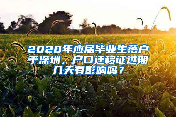 2020年应届毕业生落户于深圳，户口迁移证过期几天有影响吗？