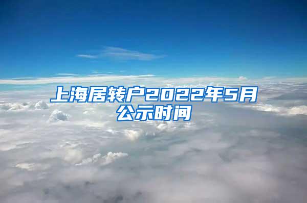 上海居转户2022年5月公示时间