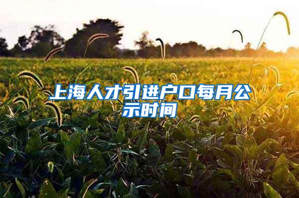 上海人才引进户口每月公示时间