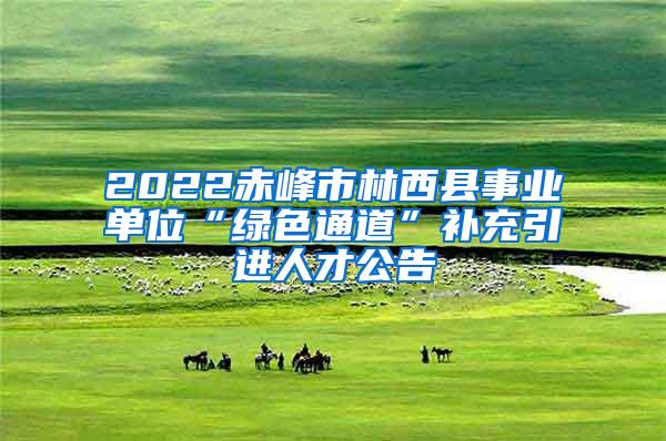 2022赤峰市林西县事业单位“绿色通道”补充引进人才公告