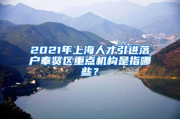 2021年上海人才引进落户奉贤区重点机构是指哪些？