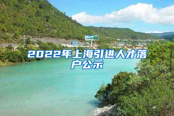 2022年上海引进人才落户公示