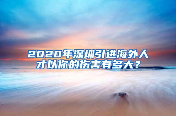 2020年深圳引进海外人才以你的伤害有多大？