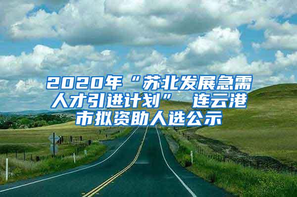 2020年“苏北发展急需人才引进计划” 连云港市拟资助人选公示