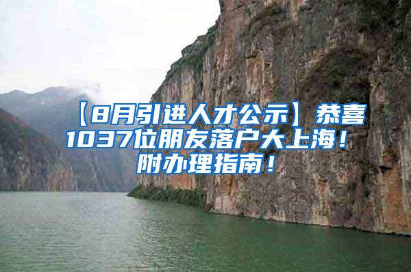 【8月引进人才公示】恭喜1037位朋友落户大上海！附办理指南！