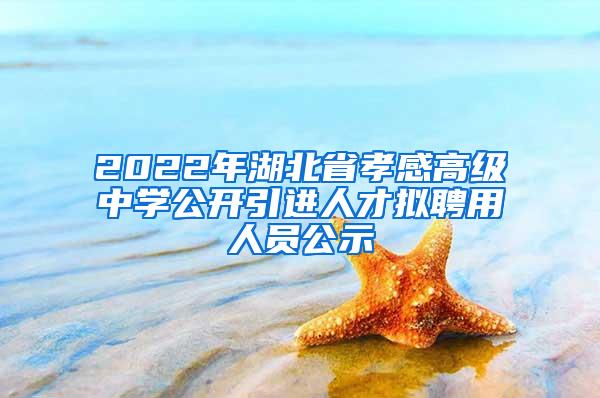 2022年湖北省孝感高级中学公开引进人才拟聘用人员公示