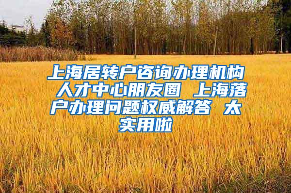 上海居转户咨询办理机构 人才中心朋友圈 上海落户办理问题权威解答 太实用啦